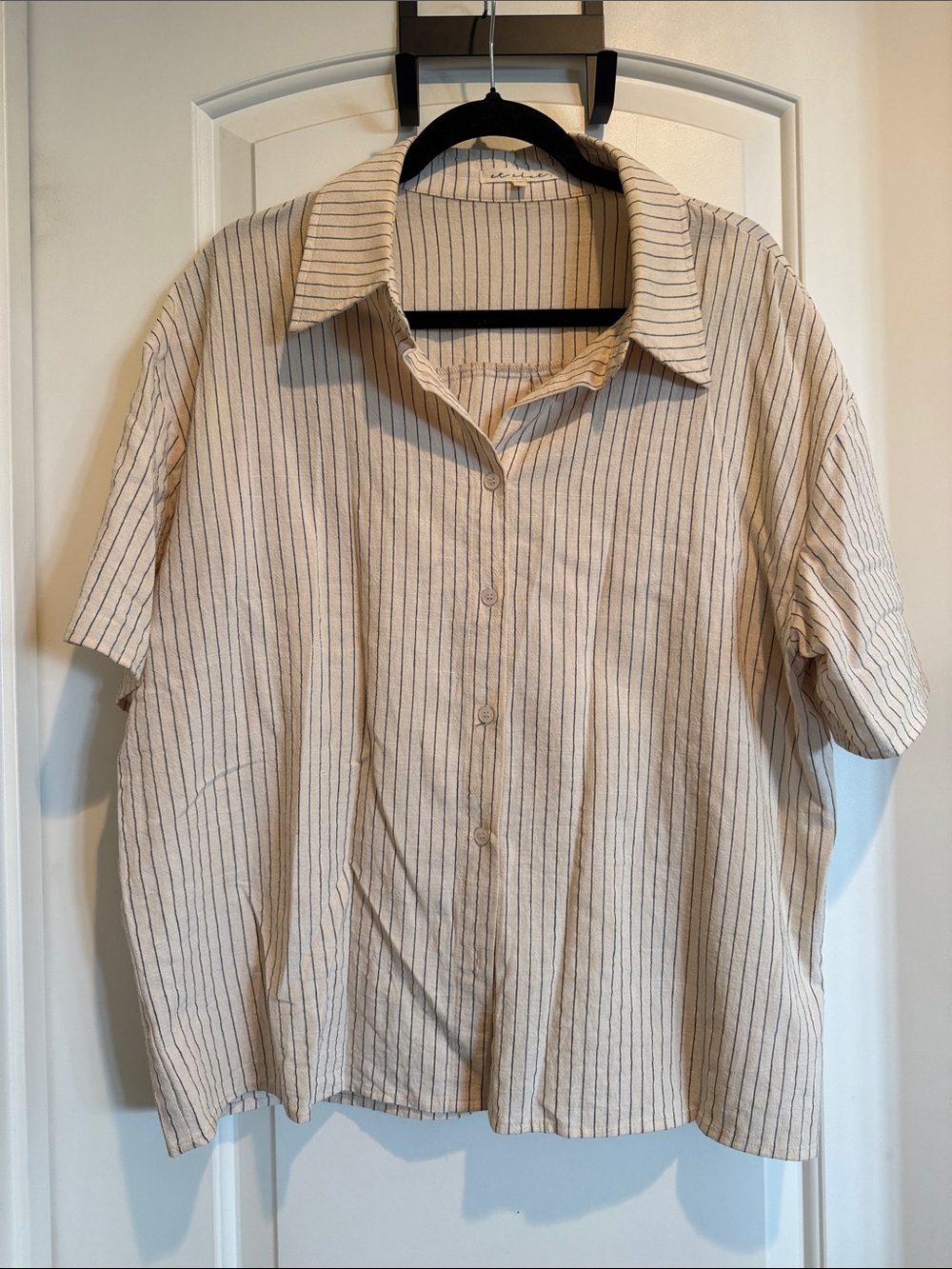 Striped button down top and bottom